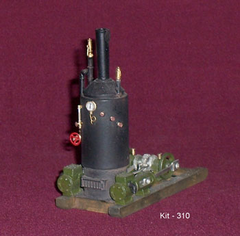 2 Cylinder Steam Engine with Vertical Boiler - "O" Scale