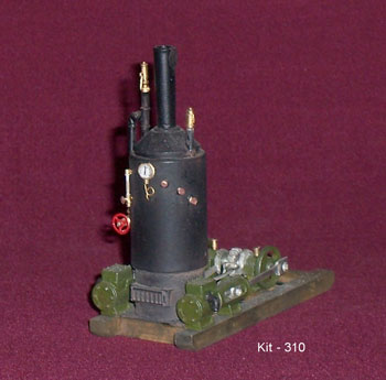 2 Cylinder Steam Engine with Vertical Boiler - "O" Scale