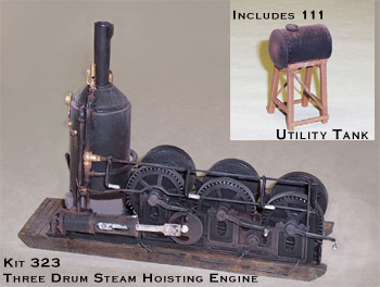 3 Drum Steam Hoisting Engine - "O" Scale
